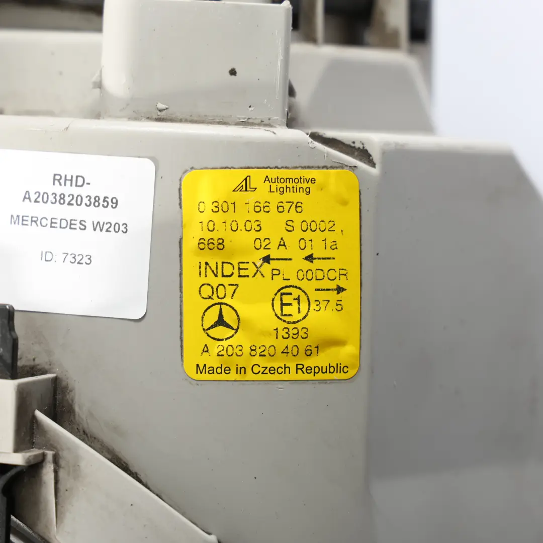 Front Lamp Headlight Bi Xenon Right O/S to Mercedes W203 with Part number A2038203859 Mercedes W203 Front Lamp Headlight Bi Xenon Right O/S - SKU RHD-A2038203859 - Part number A2038203859