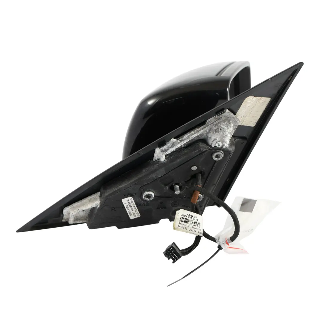 Mercedes W204 Wing Mirror Electric Outside Door Right O/S Obsidian Black - 197 - SKU rhd-A2048103876-OB - Part number A2048103876