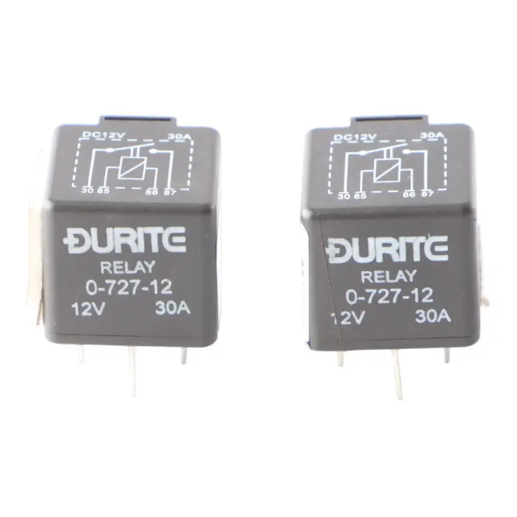 Durite Relay 4-Pin Multi Use Glow Plug Unit Set 12V 30A Black to with Part number 0-727-12 Durite Relay 4-Pin Multi Use Glow Plug Unit Set 12V 30A Black - SKU 0-727-12 - Part number 0-727-12