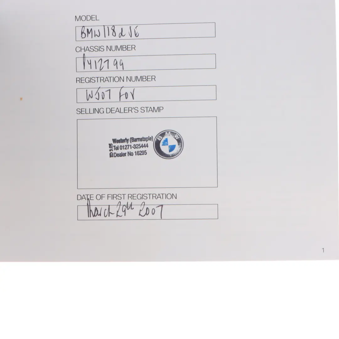  Owner's Handbook BMW E81 E87 LCI Service Book Booklet Pouch Case Wallet Set - SKU 0014885-2 - Part number 0014885