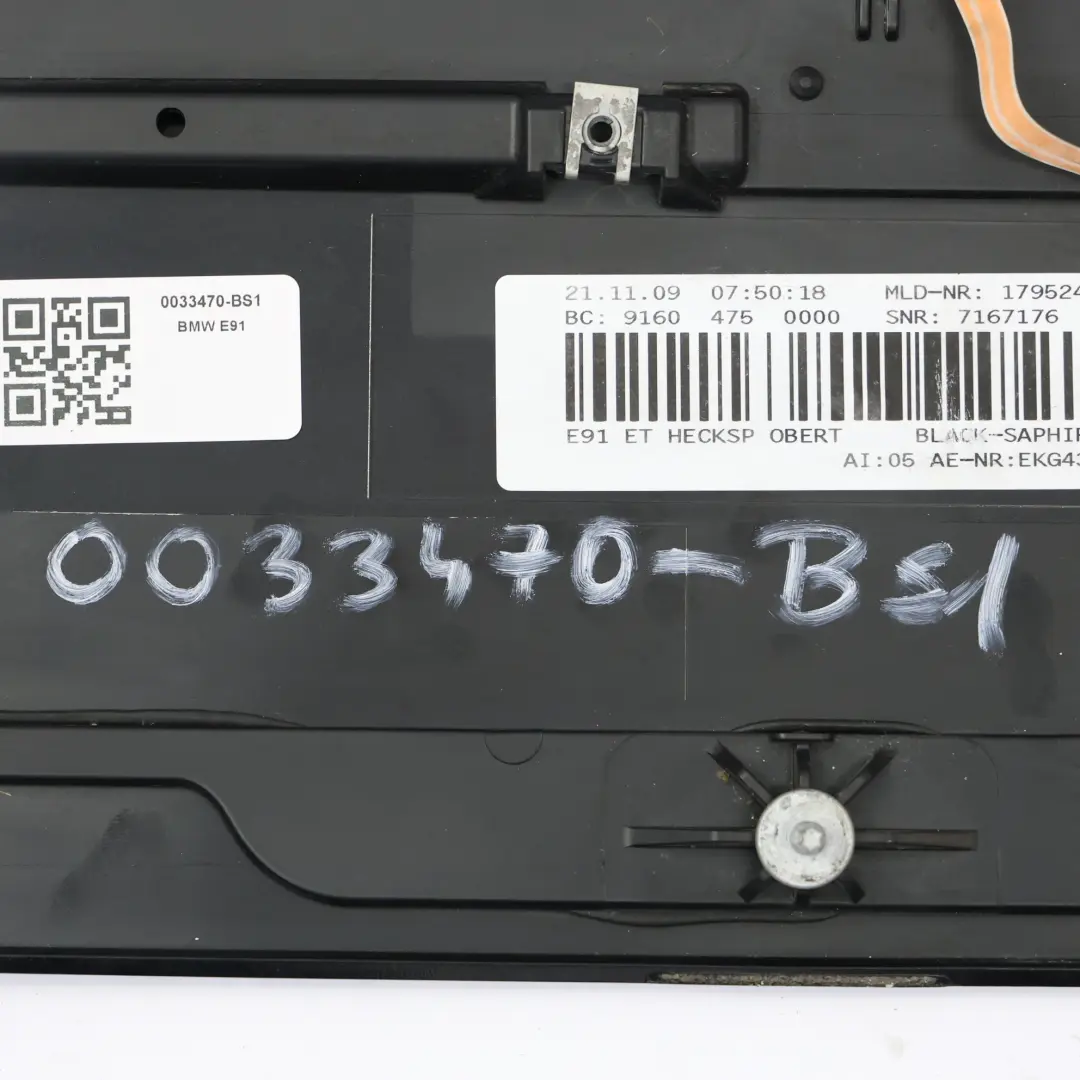 BMW E91 Maletero Tapa Alerón Trasero Zafiro Negro Metalizado - 475 - SKU 0033470-BS1 - Número de pieza 0033470