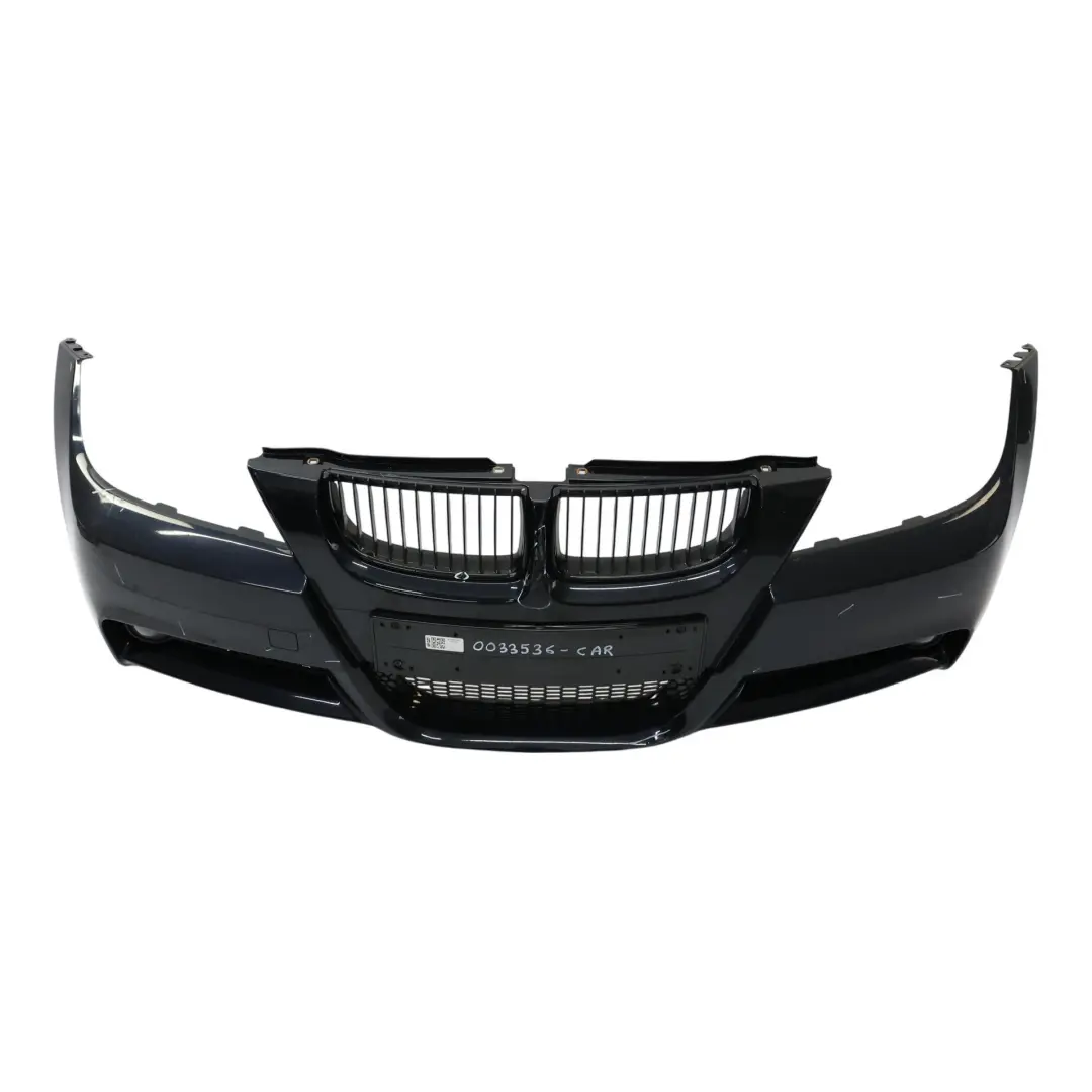 Complete Front Bumper Trim Panel Carbonschwarz Black 416 to BMW E90 E91 M Sport with Part number 0033536 BMW E90 E91 M Sport Complete Front Bumper Trim Panel Carbonschwarz Black 416 - SKU 0033536-CAR - Part number 0033536