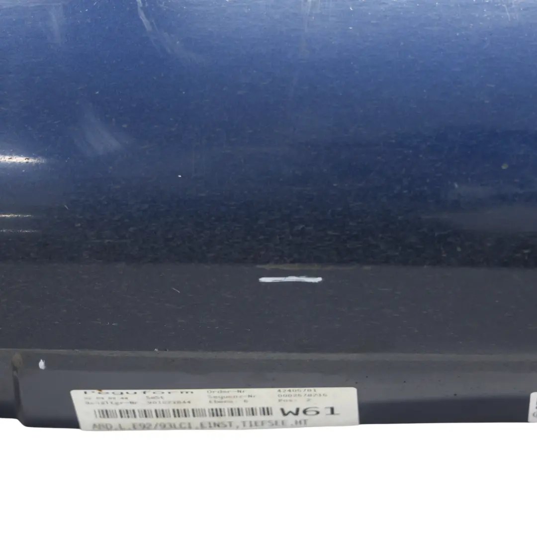 Bas De Caisse Gauche BMW E92 E93 LCI Tiefseeblau Blue Metallic - A76 pour à propos du numéro de pièce 0038433 Bas De Caisse Gauche BMW E92 E93 LCI Tiefseeblau Blue Metallic - A76 - SKU 0038433-DSB - Numéro de pièce 0038433