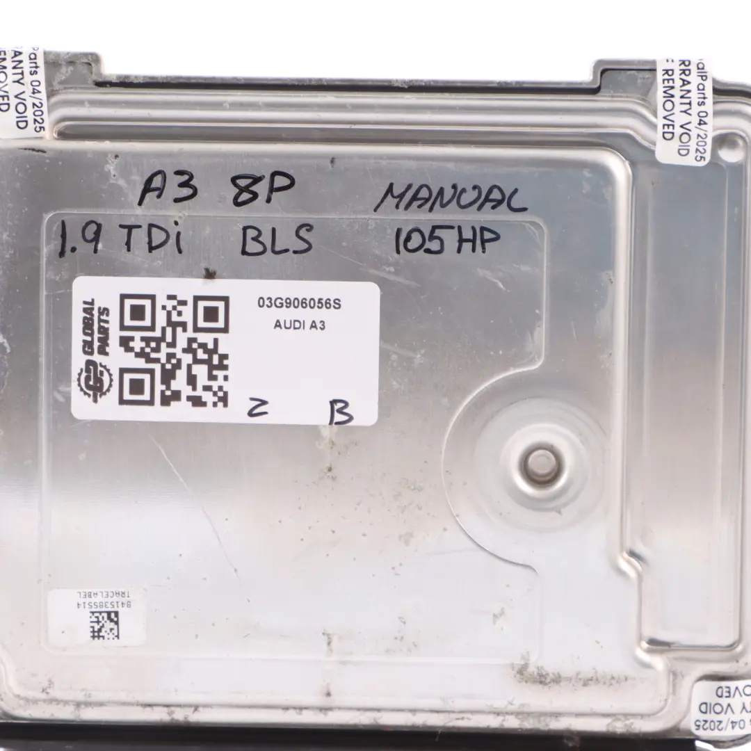 105HP Unità Modulo Controllo Motore ECU Manuale per Audi A3 8P 1.9 TDI con numero di parte 03G906056S Audi A3 8P 1.9 TDI 105HP Unità Modulo Controllo Motore ECU Manuale - SKU 03G906056S - Numero di parte 03G906056S