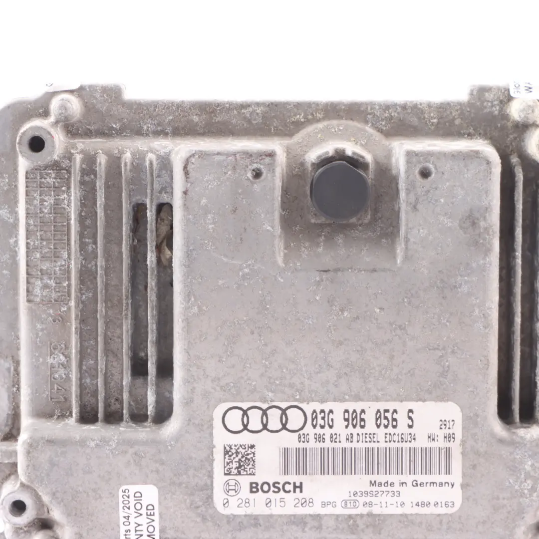 105HP Unidad De Módulo Control Motor ECU Manual para Audi A3 8P 1.9 TDI con número de pieza 03G906056S Audi A3 8P 1.9 TDI 105HP Unidad De Módulo Control Motor ECU Manual - SKU 03G906056S - Número de pieza 03G906056S