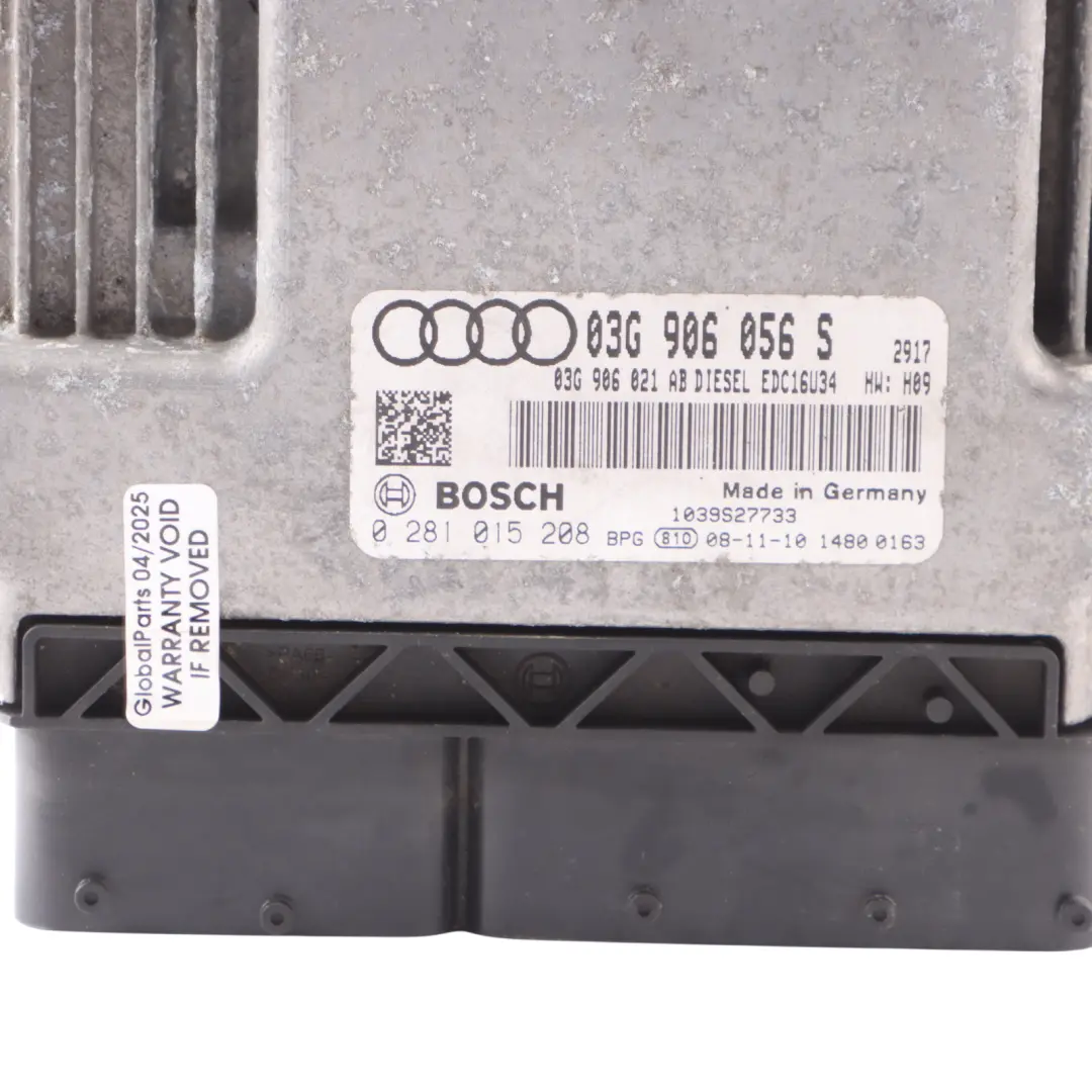 105HP Unidad De Módulo Control Motor ECU Manual para Audi A3 8P 1.9 TDI con número de pieza 03G906056S Audi A3 8P 1.9 TDI 105HP Unidad De Módulo Control Motor ECU Manual - SKU 03G906056S - Número de pieza 03G906056S
