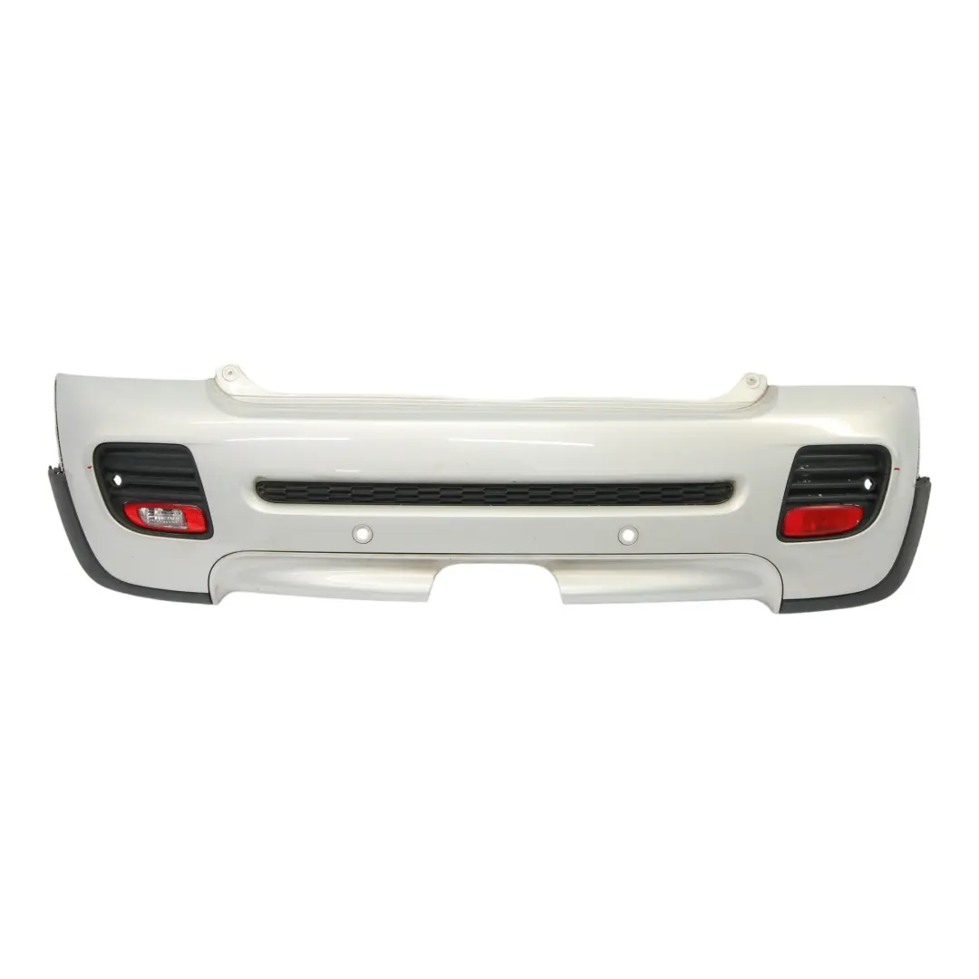 Bumper Mini R56 R57 R58 JCW PDC Aerokit White Silver Metallic - A62 to Rear with Part number 0413367 Rear Bumper Mini R56 R57 R58 JCW PDC Aerokit White Silver Metallic - A62 - SKU 0413367-WS - Part number 0413367