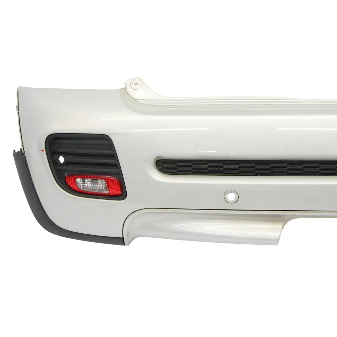 Bumper Mini R56 R57 R58 JCW PDC Aerokit White Silver Metallic - A62 to Rear with Part number 0413367 Rear Bumper Mini R56 R57 R58 JCW PDC Aerokit White Silver Metallic - A62 - SKU 0413367-WS - Part number 0413367