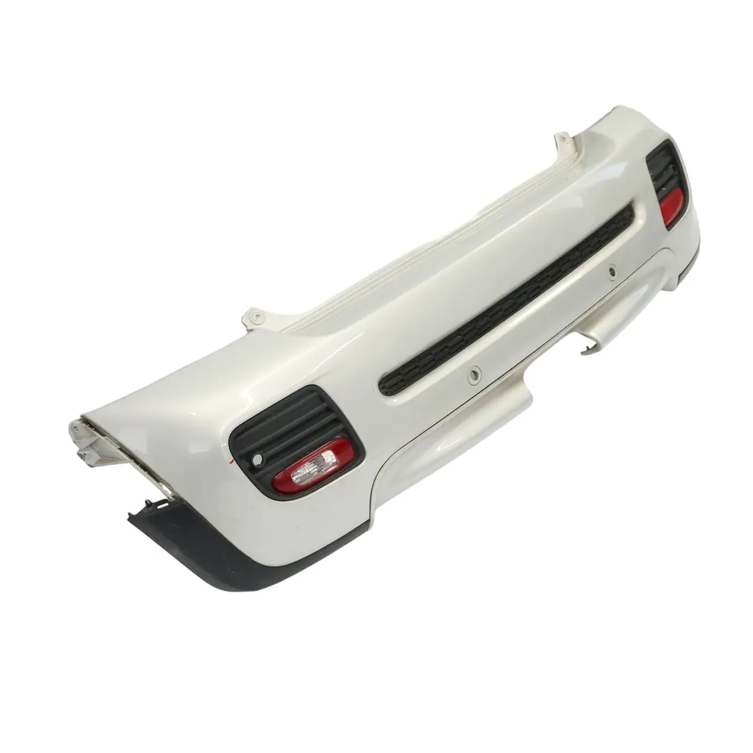 Bumper Mini R56 R57 R58 JCW PDC Aerokit White Silver Metallic - A62 to Rear with Part number 0413367 Rear Bumper Mini R56 R57 R58 JCW PDC Aerokit White Silver Metallic - A62 - SKU 0413367-WS - Part number 0413367