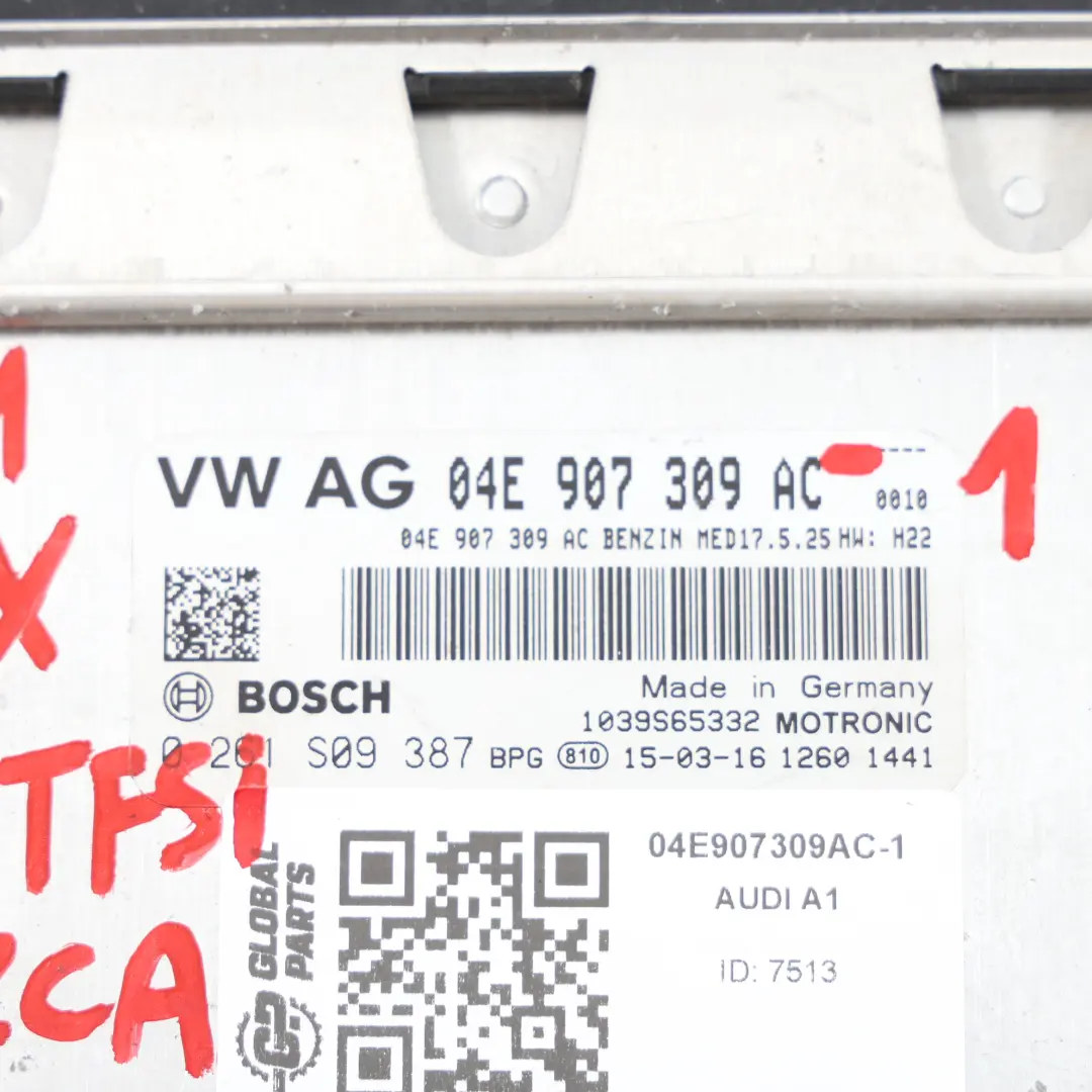 CZCA 125HP Motor ECU Kit BCM Schloss + Schlüssel für Audi A1 8X 1.4 TFSI mit Teilenummer 04E907309AC Audi A1 8X 1.4 TFSI CZCA 125HP Motor ECU Kit BCM Schloss + Schlüssel - SKU 04E907309AC-1 - Teilenummer 04E907309AC