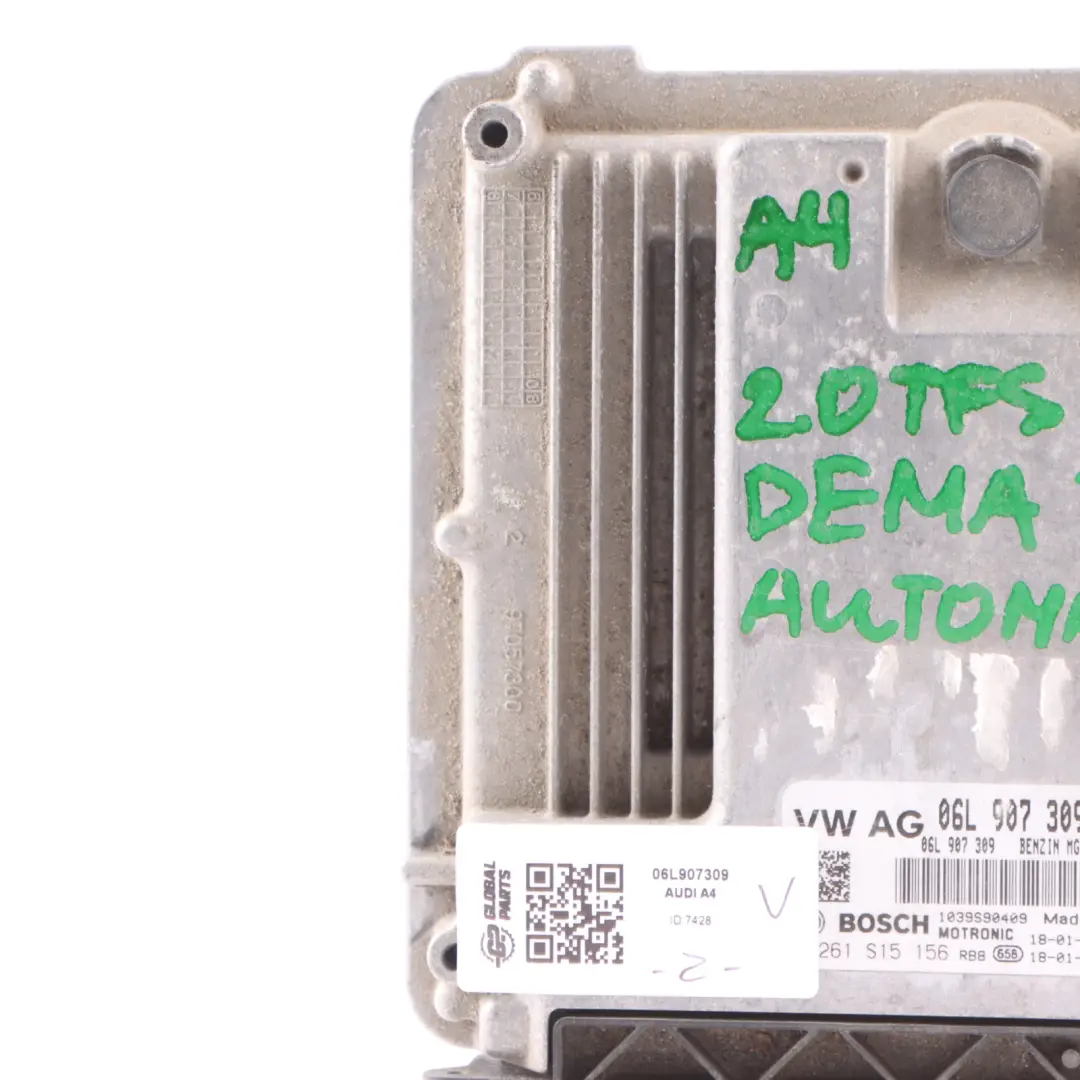 DEMA 190HP Unidad Control Motor ECU Automático para Audi A4 B9 2.0 TFSI con número de pieza 06L907309 Audi A4 B9 2.0 TFSI DEMA 190HP Unidad Control Motor ECU Automático - SKU 06L907309 - Número de pieza 06L907309