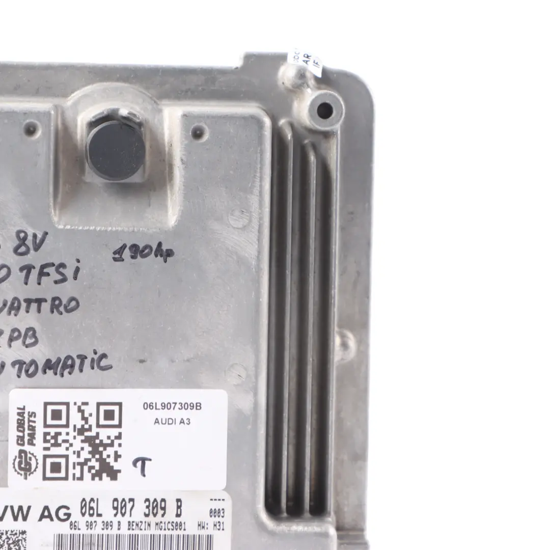 CZPB 190HP Engine Control ECU Automatic to Audi A3 8V 2.0 TFSI Quattro with Part number 06L907309B Audi A3 8V 2.0 TFSI Quattro CZPB 190HP Engine Control ECU Automatic - SKU 06L907309B - Part number 06L907309B