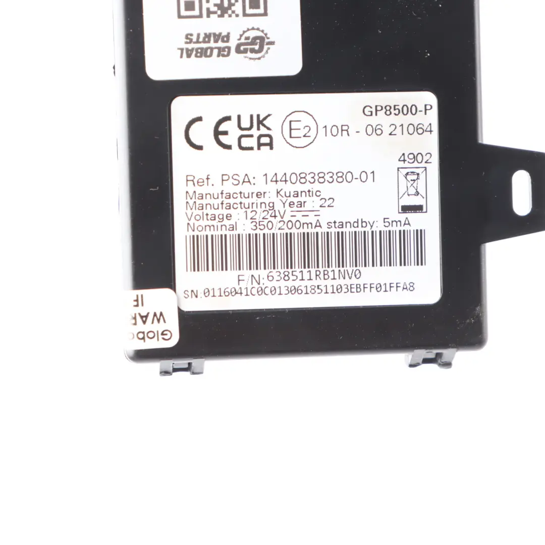  Citroen Relay III Antenna Amplifier Aerial Module Booster Unit ECU - SKU 1440838380 - Part number 1440838380