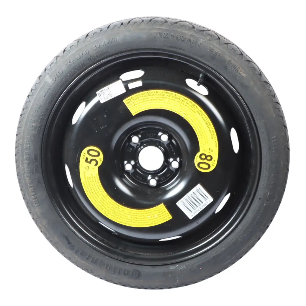 Kompakt-Ersatzrad Stahl R18 3,5J Reifen 125/70 für VW Volkswagen Golf VI mit Teilenummer 1K0601027AP VW Volkswagen Golf VI Kompakt-Ersatzrad Stahl R18 3,5J Reifen 125/70 - SKU 1K0601027AP-1 - Teilenummer 1K0601027AP