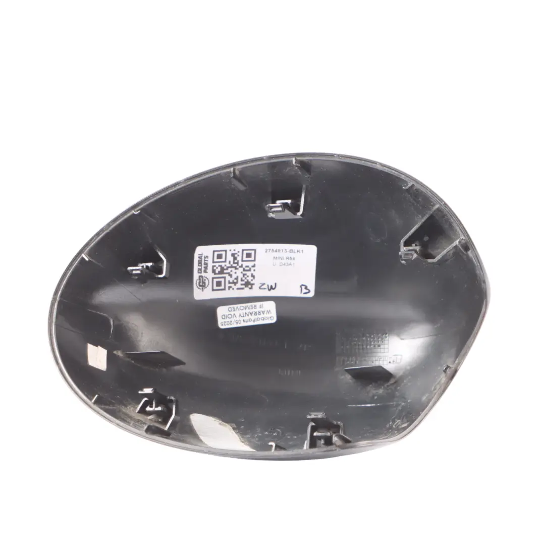 Copertura Specchio Sinistro Black Nero per Mini Cooper R55 R56 R57 R60 con numero di parte 2754913 Mini Cooper R55 R56 R57 R60 Copertura Specchio Sinistro Black Nero - SKU 2754913-BLK1 - Numero di parte 2754913