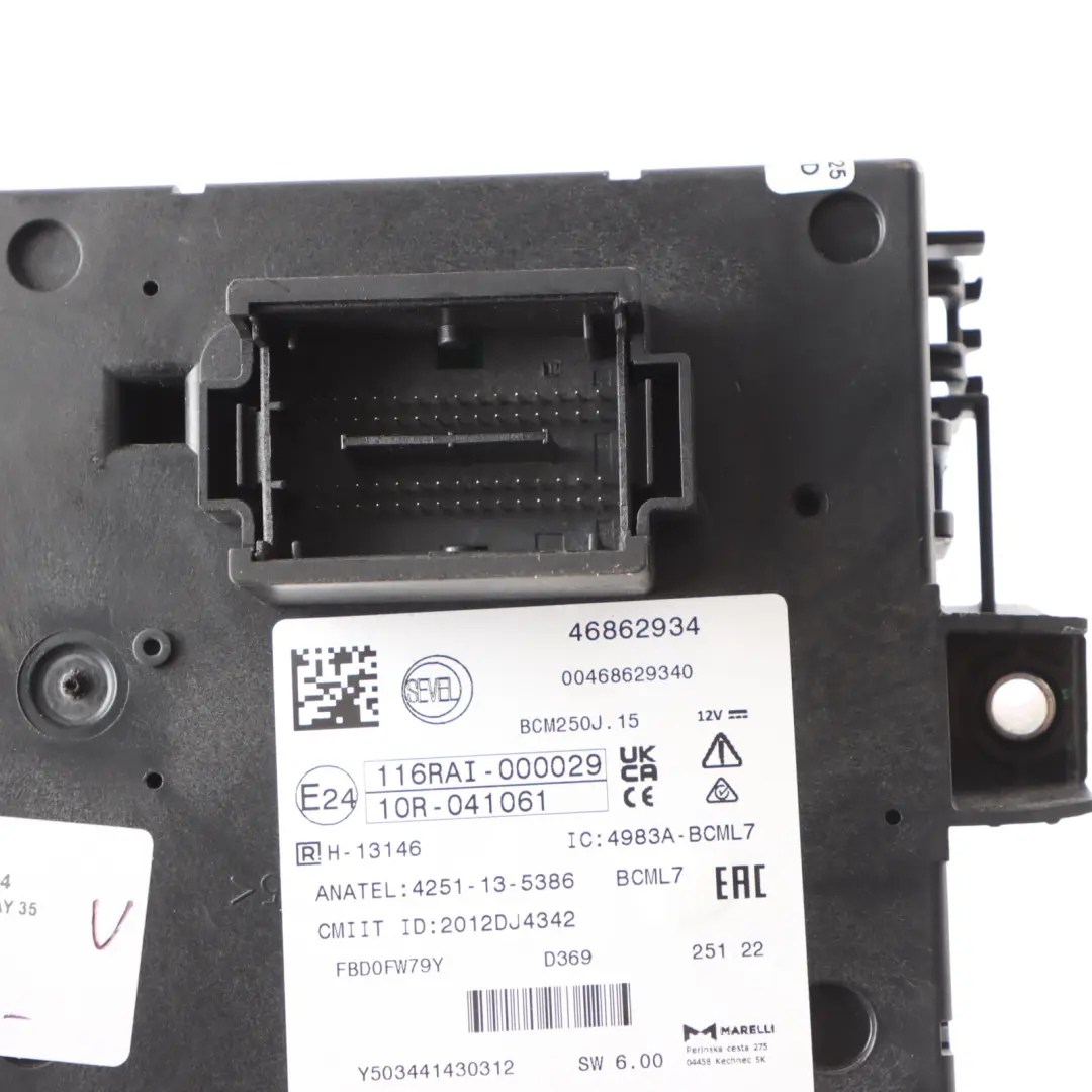 Citroen Relay III Body Control Module BCM BSI Unit Fuse Box to with Part number 46862934 Citroen Relay III Body Control Module BCM BSI Unit Fuse Box - SKU 46862934 - Part number 46862934