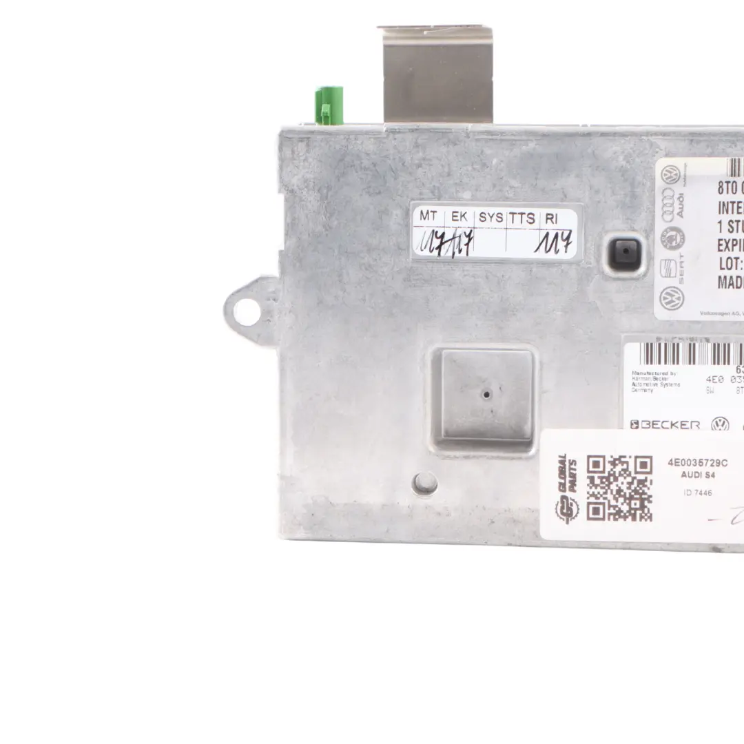 Bluetooth Interface MMI Multimedia Control Module ECU Unit to Audi S4 B8 with Part number 4E0035729C Audi S4 B8 Bluetooth Interface MMI Multimedia Control Module ECU Unit - SKU 4E0035729C - Part number 4E0035729C