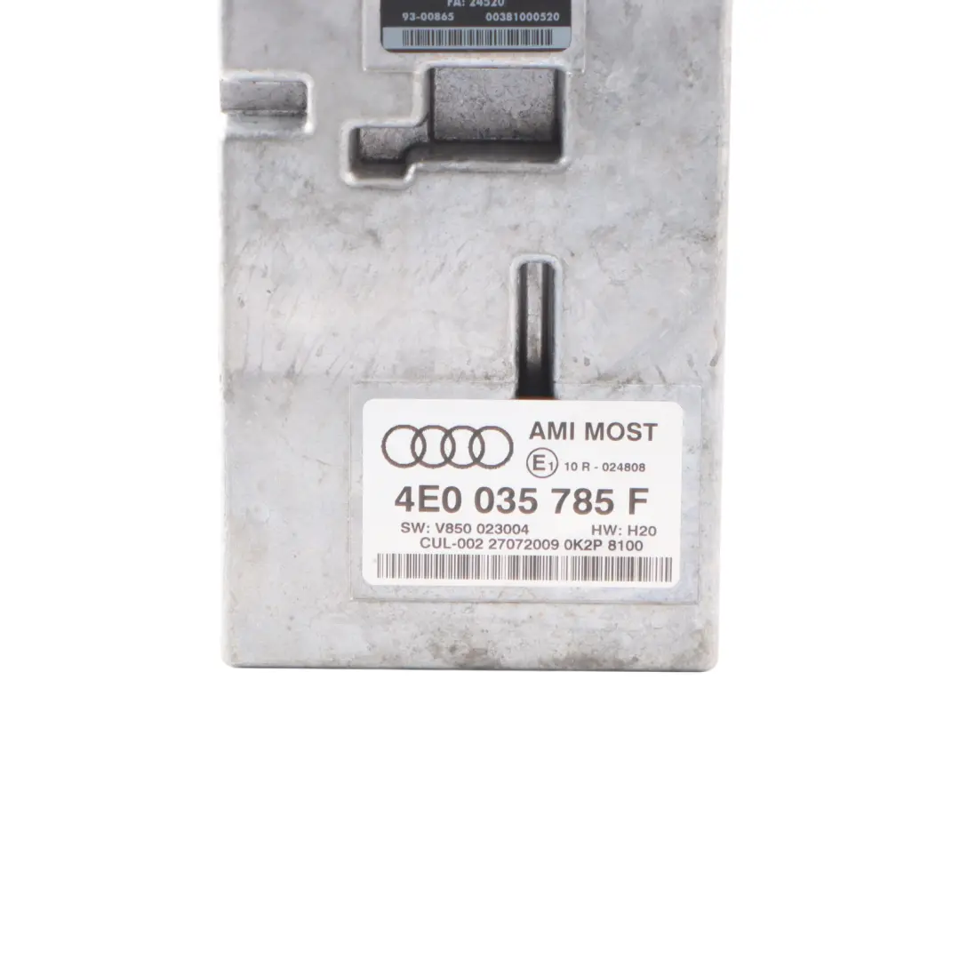Module Unité Contrôle Musique Interface MMI AMI pour Audi S4 B8 à propos du numéro de pièce 4E0035785F Audi S4 B8 Module Unité Contrôle Musique Interface MMI AMI - SKU 4E0035785F - Numéro de pièce 4E0035785F