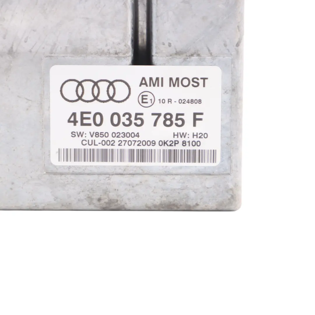 Audi S4 B8 MMI Multimedia AMI Interface Music Control Module Unit - SKU 4E0035785F - Part number 4E0035785F