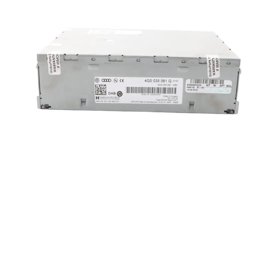 Head Unit Audi A5 8T Q5 8R Multimedia Radio Control Unit Module  - SKU 4G0035061Q-1 - Part number 4G0035061Q