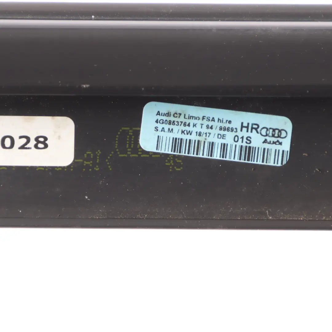 Door Window Moulding Rear Right O/S Trim Strip Black to Audi A6 C7 with Part number 4G0853764K Audi A6 C7 Door Window Moulding Rear Right O/S Trim Strip Black - SKU 4G0853764K - Part number 4G0853764K
