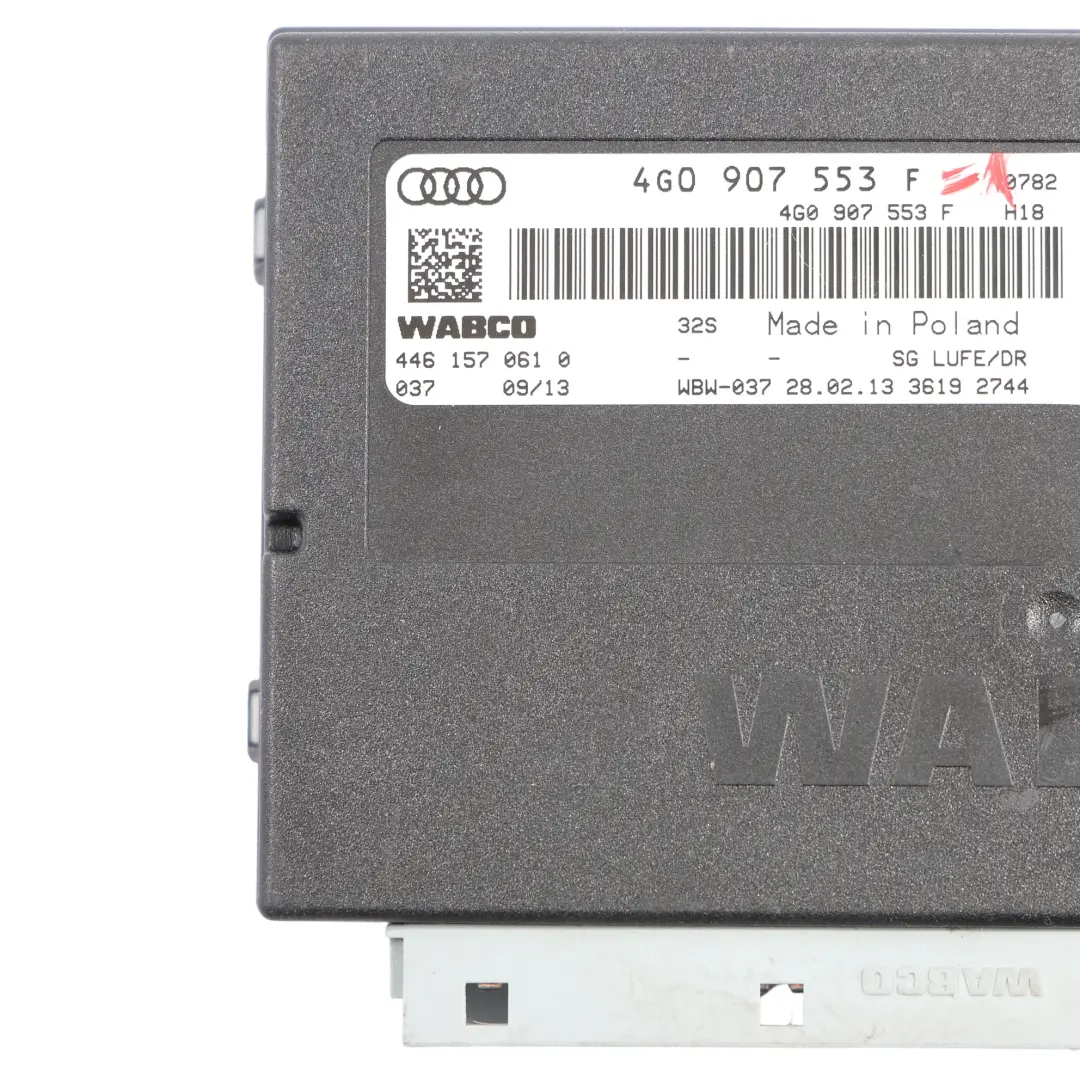 Moduł Sterownik Zawieszenia Pneumatycznego WABCO do Audi RS6 C7 4G o numerze 4G0907553F Audi RS6 C7 4G Moduł Sterownik Zawieszenia Pneumatycznego WABCO - SKU 4G0907553F-1 - Numer Części 4G0907553F