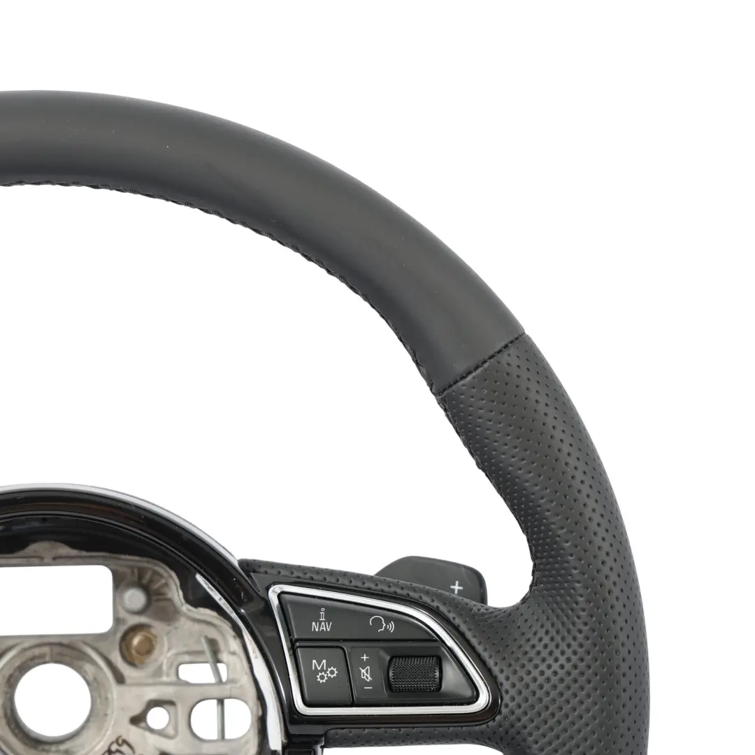 NEU Schwarzes Leder Lenkrad Schaltwippen für Audi A8 D4 mit Teilenummer 4H0419091AE Audi A8 D4 NEU Schwarzes Leder Lenkrad Schaltwippen - SKU 4H0419091AE-1 - Teilenummer 4H0419091AE