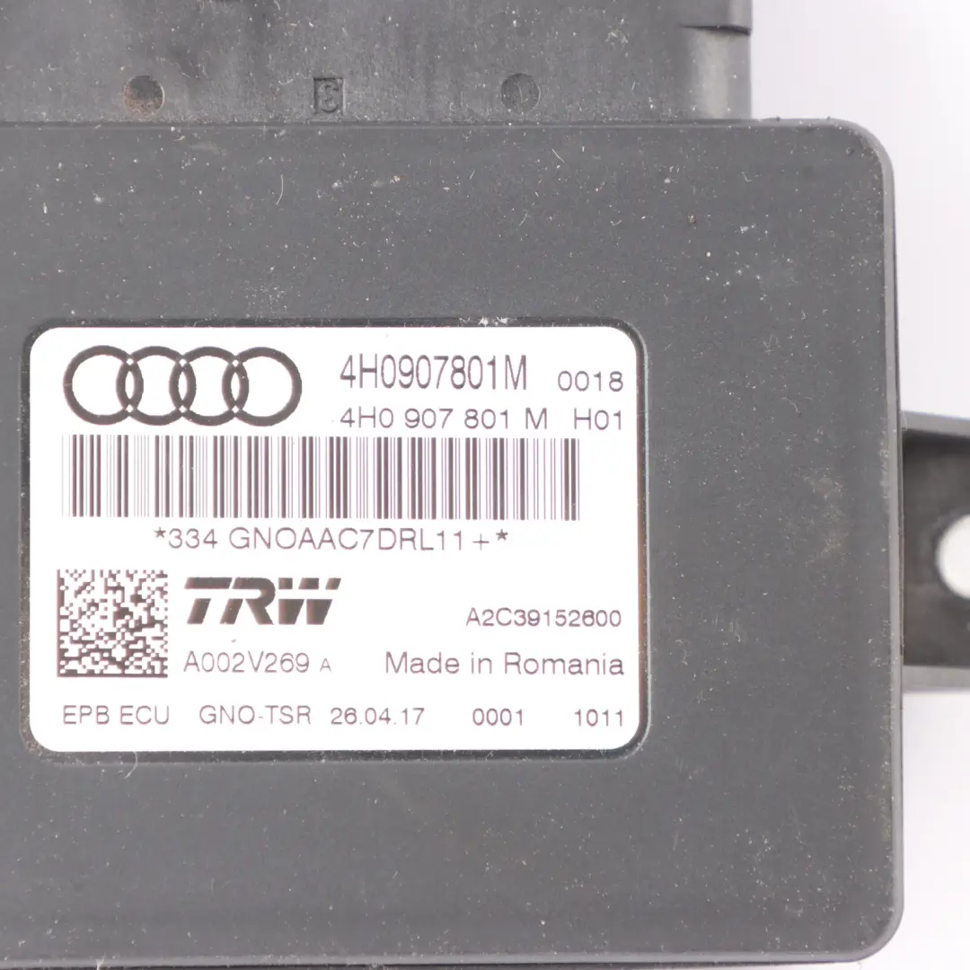 Parkbremse Modul Handbremse Aktuator Steuergerät für Audi A6 C7 mit Teilenummer 4H0907801M Audi A6 C7 Parkbremse Modul Handbremse Aktuator Steuergerät - SKU 4H0907801M - Teilenummer 4H0907801M
