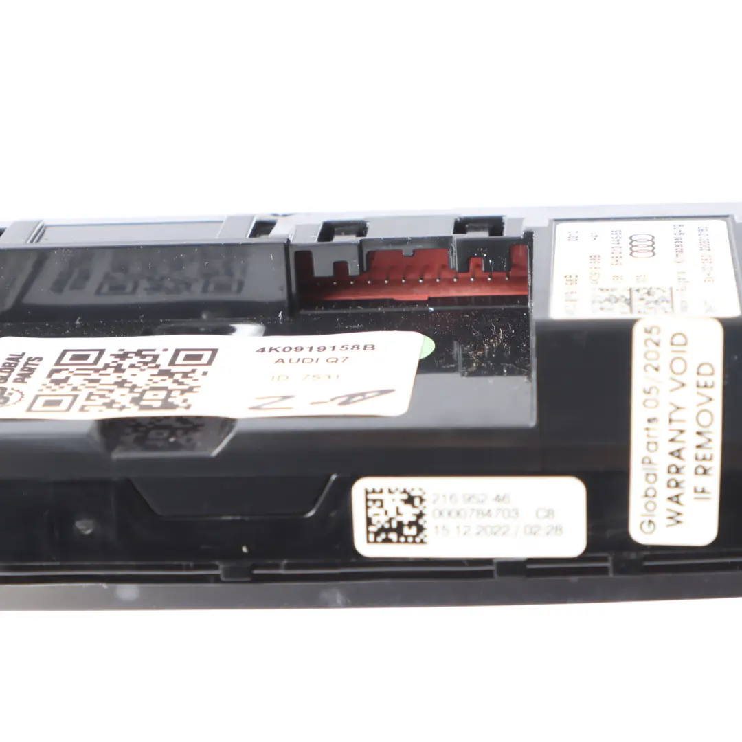 Audi Q7 4M A/C Aire Acondicionado Pantalla Regulador Panel - SKU 4K0919158B - Número de pieza 4K0919158B
