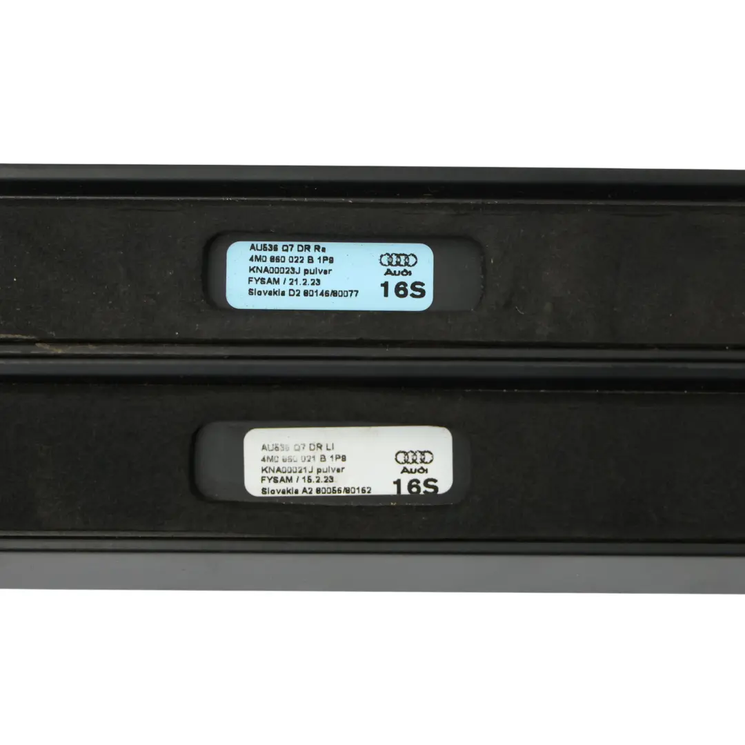 4M Juego Molduras Para Rieles De Techo Izquierdo Derecho Para para Audi Q7 con número de pieza 4M0860021B Audi Q7 4M Juego Molduras Para Rieles De Techo Izquierdo Derecho Para - SKU 4M0860021B - Número de pieza 4M0860021B