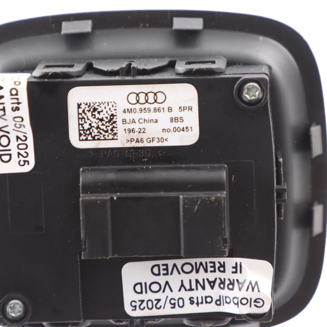 4M Interruptor Asiento Liberación Respaldo Botón Izquierdo para Audi Q7 con número de pieza 4M0959861B Audi Q7 4M Interruptor Asiento Liberación Respaldo Botón Izquierdo - SKU 4M0959861B - Número de pieza 4M0959861B