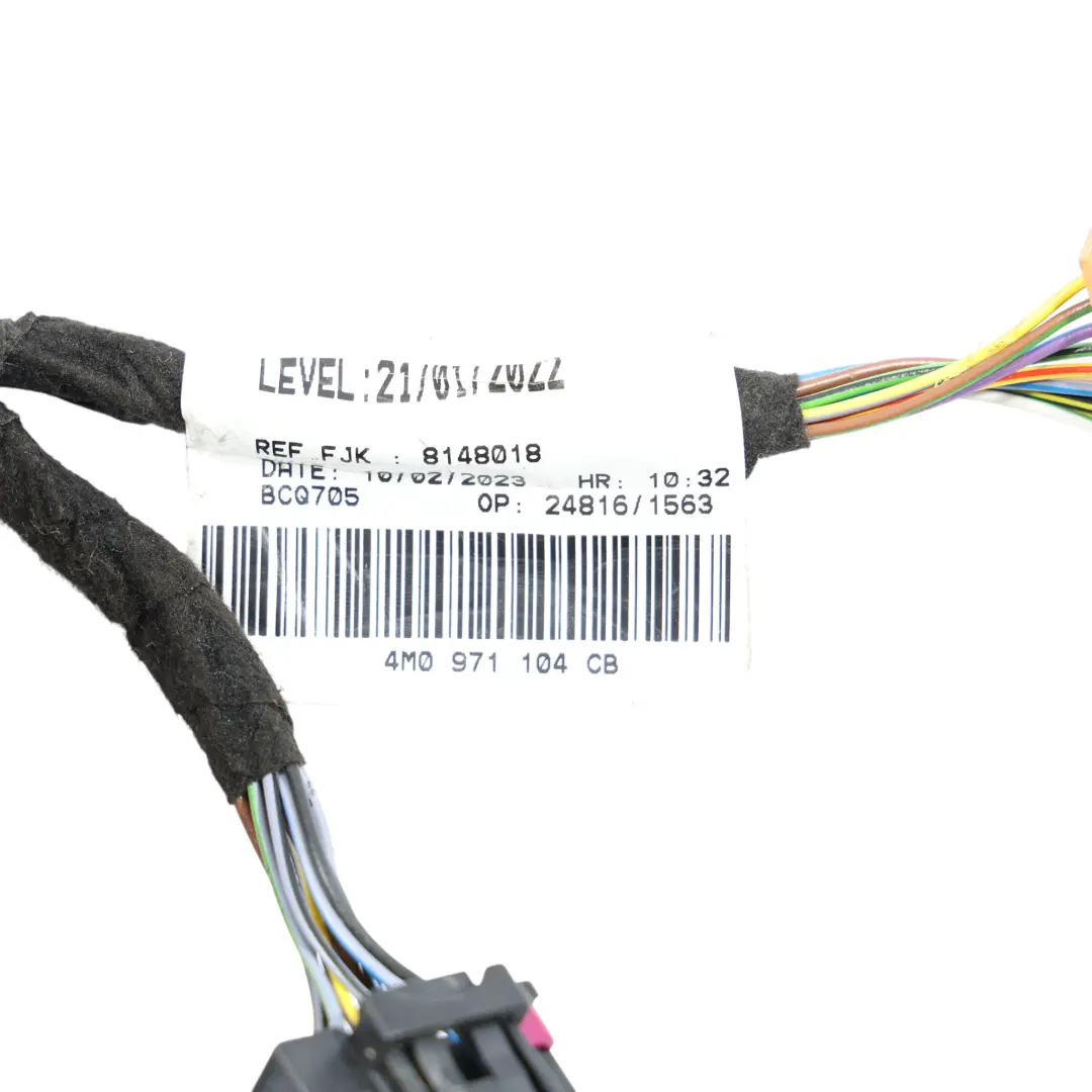 Audi Q7 4M Parachoques Trasero PDC Sensor Aparcamiento Cableado Mazo - SKU 4M0971104CB - Número de pieza 4M0971104CB
