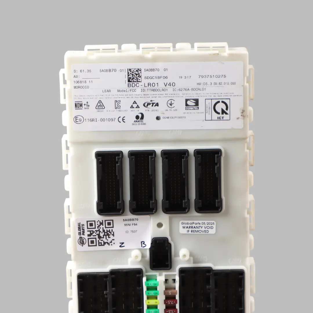 Body Control Unit Basic Module BCM to Mini Cooper One F54 F60 with Part number 5A0BB70 Mini Cooper One F54 F60 Body Control Unit Basic Module BCM - SKU 5A0BB70 - Part number 5A0BB70