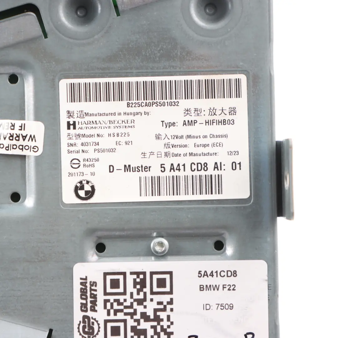  Sound Amplifier BMW F20 F21 Hifi Audio Control Unit ECU Harman Kardon - SKU 5A41CD8 - Part number 5A41CD8