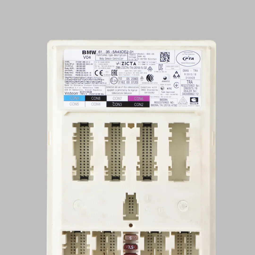 Body Domain Controller BDC Control Unit Module ECU to BMW F40 with Part number 5A43DE2 BMW F40 Body Domain Controller BDC Control Unit Module ECU - SKU 5A43DE2 - Part number 5A43DE2