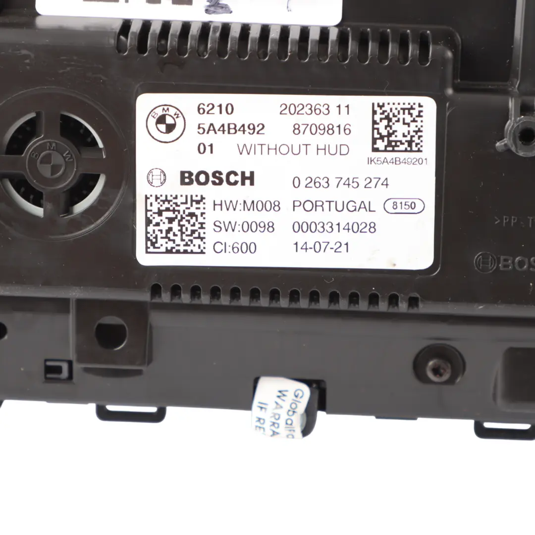 BMW F40 Compteur Vitesse Horloges Groupe'Instruments Essence Automatique - SKU 5A4B492 - Numéro de pièce 5A4B492