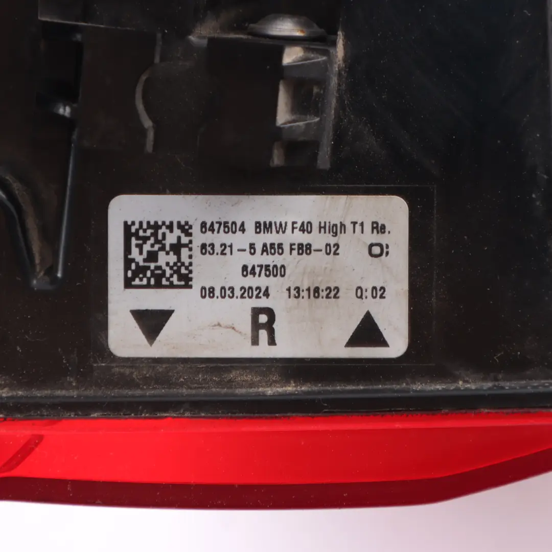 Tail Light Lamp LED Outer Right O/S to BMW F40 Rear with Part number 5A55FB8 BMW F40 Rear Tail Light Lamp LED Outer Right O/S - SKU 5A55FB8 - Part number 5A55FB8