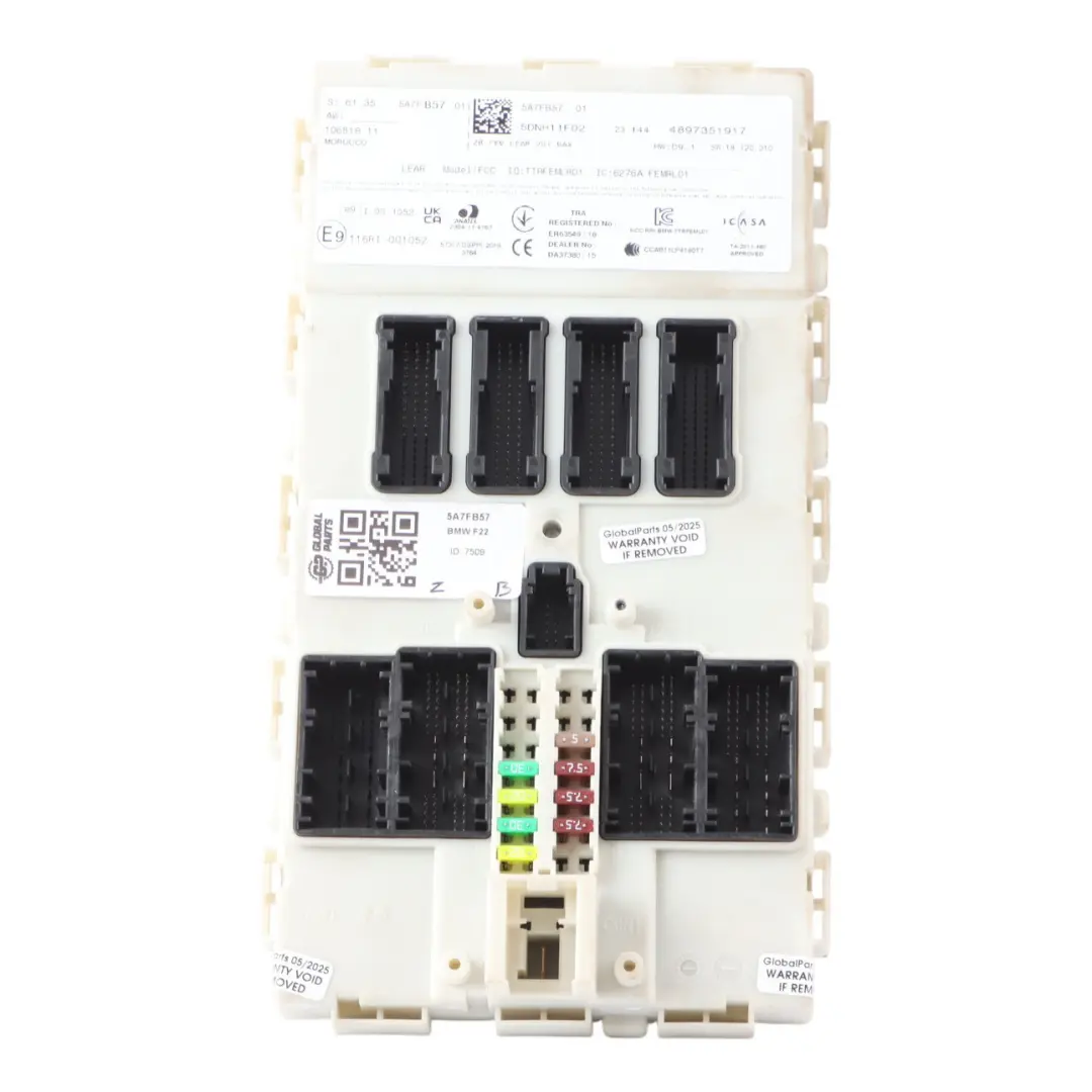 FEM Module BMW F20 F21 F30 F31 F36 Front Electric Control Unit to with Part number 5A7FB57 FEM Module BMW F20 F21 F30 F31 F36 Front Electric Control Unit - SKU 5A7FB57 - Part number 5A7FB57