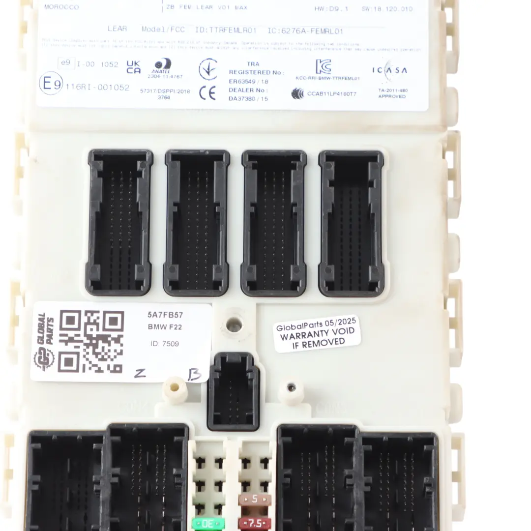 FEM Module BMW F20 F21 F30 F31 F36 Front Electric Control Unit to with Part number 5A7FB57 FEM Module BMW F20 F21 F30 F31 F36 Front Electric Control Unit - SKU 5A7FB57 - Part number 5A7FB57