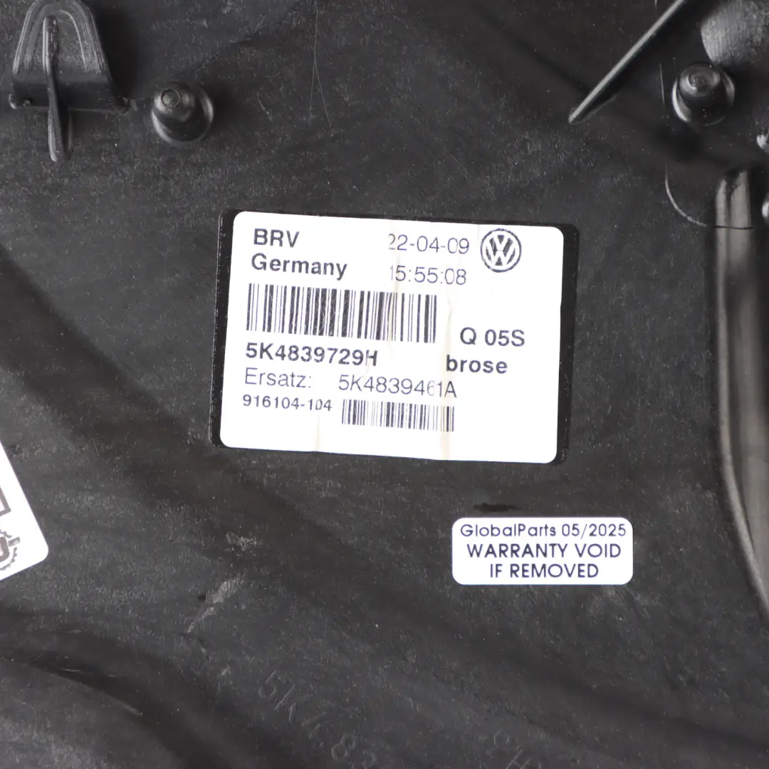 Mk5 Hintere Tür Fensterheber Regulator Links für Volkswagen Golf mit Teilenummer 5K4839461 Volkswagen Golf Mk5 Hintere Tür Fensterheber Regulator Links - SKU 5K4839461 - Teilenummer 5K4839461