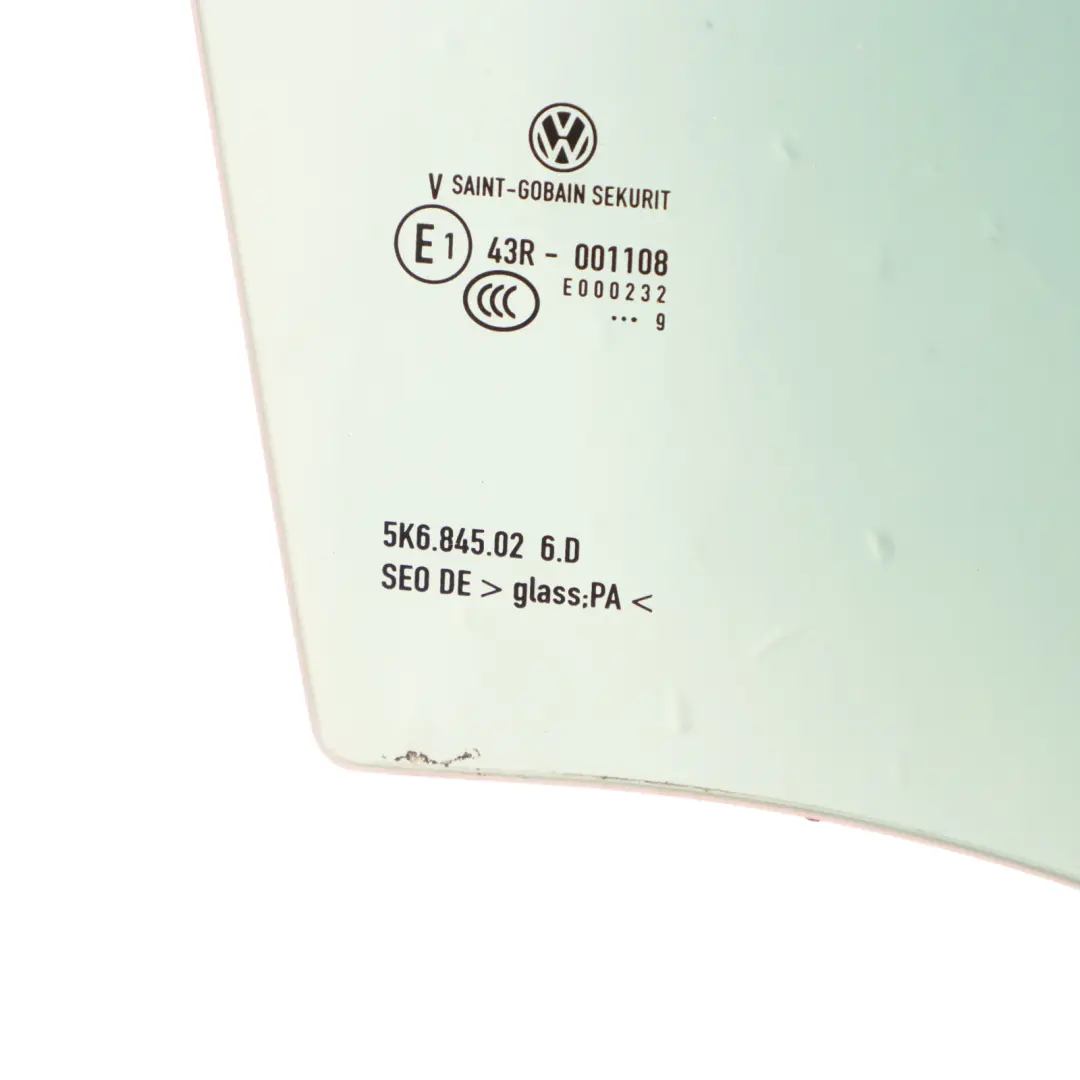 Volkswagen Golf 6 Szyba Drzwi Prawy Tył Przyciemniana 65% - SKU 5K6845026D - Numer Części 5K6845026D