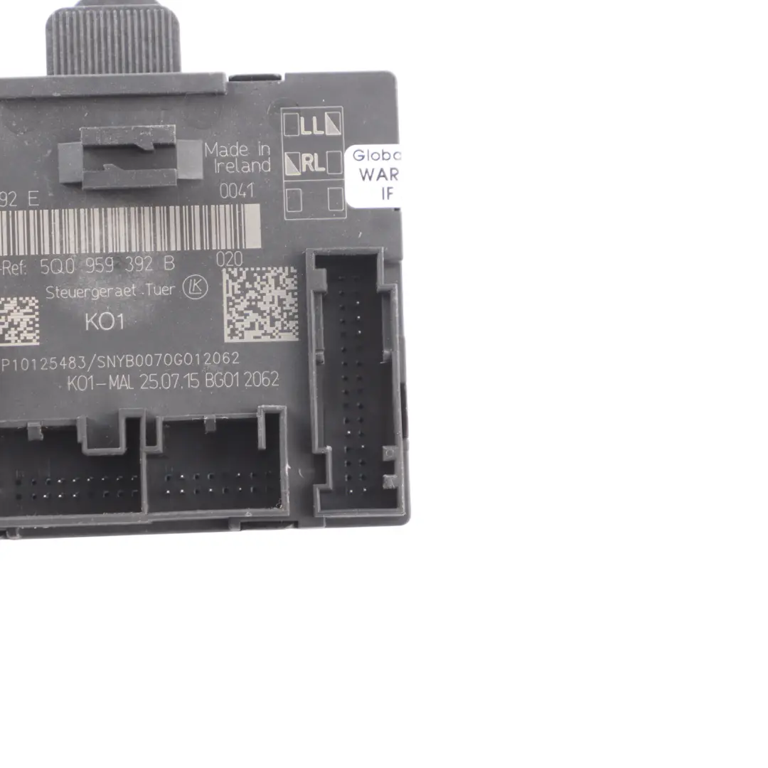 Audi A3 8V Tür Modul Steuergerät Vorne Links Beifahrerseite - SKU 5Q0959392E - Teilenummer 5Q0959392E