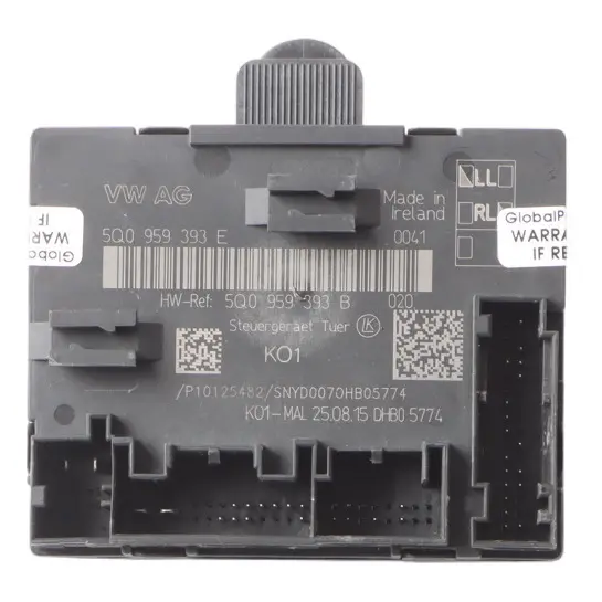 Door Control Unit Module Front Right O/S Door Unit to Audi A3 S3 8V with Part number 5Q0959393E Audi A3 S3 8V Door Control Unit Module Front Right O/S Door Unit - SKU 5Q0959393E - Part number 5Q0959393E