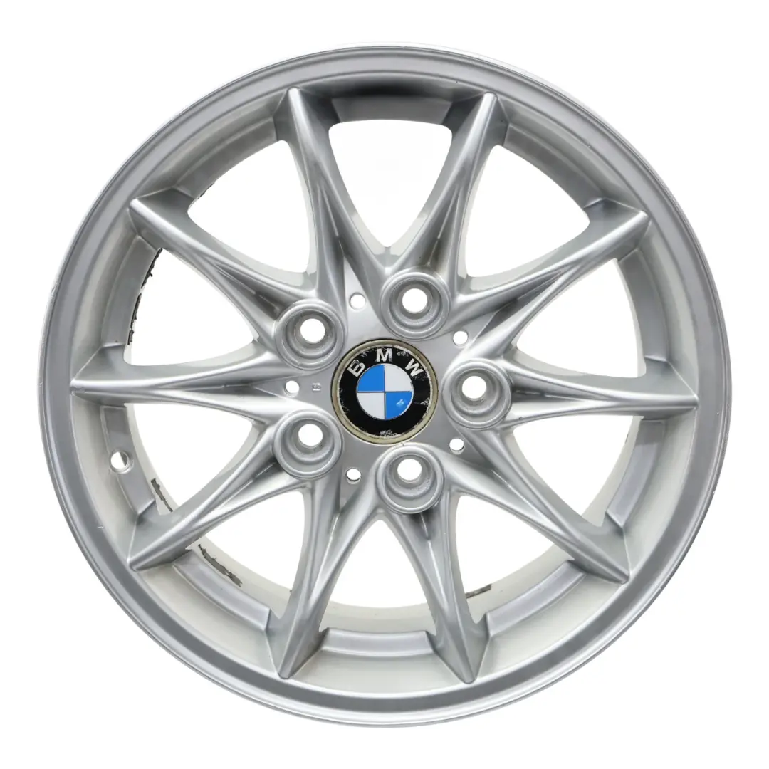 Siilver Alloy Wheel Rim 16" Star Spoke 104 ET:47 7J to BMW Z4 E85 with Part number 6758189 BMW Z4 E85 Siilver Alloy Wheel Rim 16" Star Spoke 104 ET:47 7J - SKU 6758189-1 - Part number 6758189