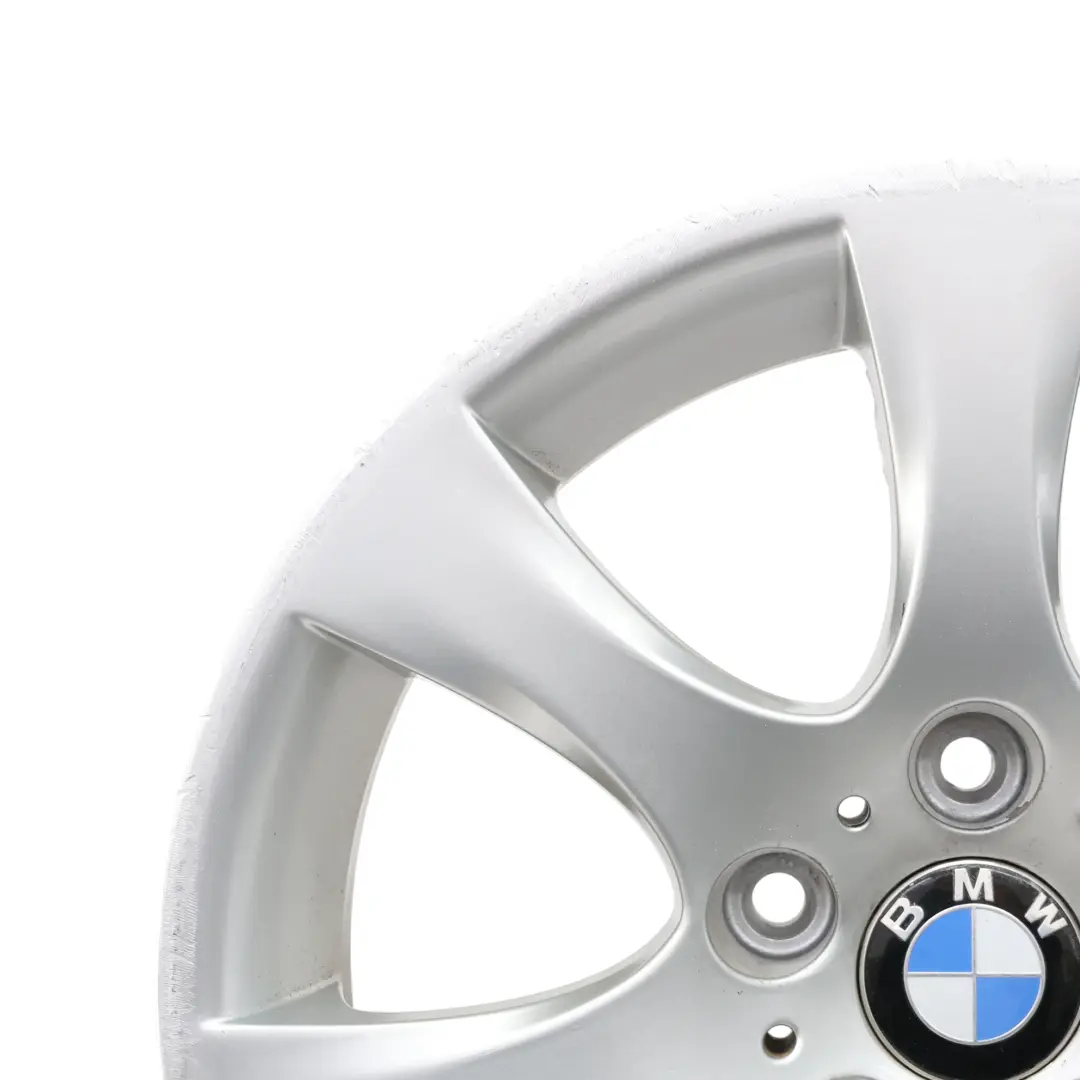 Silberne Leichtmetallfelge 17" Sternspeiche 185 8J ET:34 für BMW E90 E91 E92 mit Teilenummer 6764623 BMW E90 E91 E92 Silberne Leichtmetallfelge 17" Sternspeiche 185 8J ET:34 - SKU 6764623-2 - Teilenummer 6764623