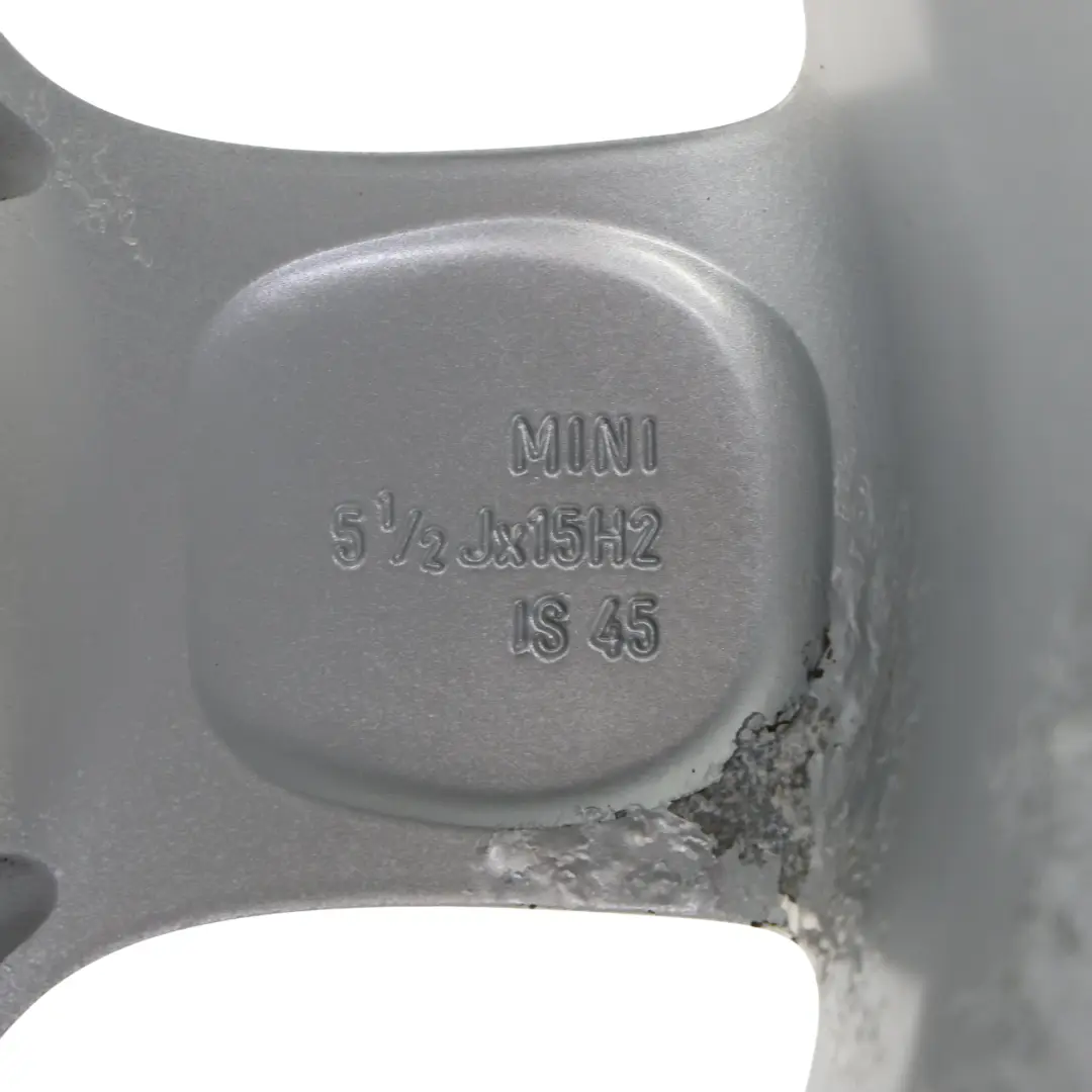 Mini Cooper R50 R56 Silver Wheel Alloy Rim 15" 5,5J ET:45 5-Start Spooler 100 - SKU 6768498-7 - Part number 6768498
