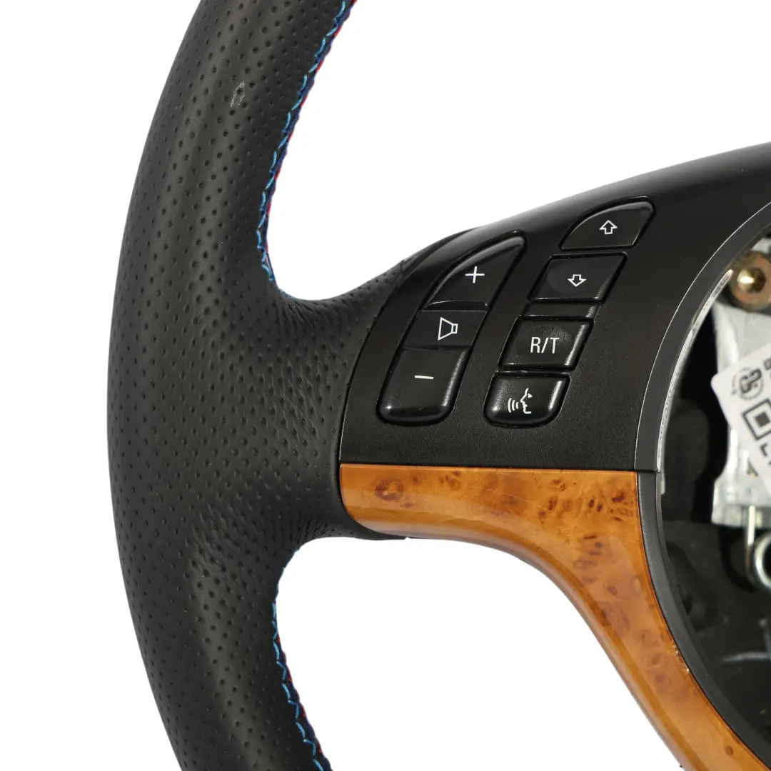 BMW X5 E53 NUOVA Pelle Nera Volante Sportivo 3 Raggi M-Tricolori Fili - SKU 6770422-2 - Numero di parte 6770422