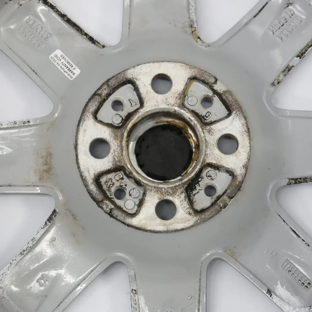 Llanta De aleacion 16" 6,5J ET:48 Rib Spoke 115 para Mini R55 R56 Silver con número de pieza 6791941 Mini R55 R56 Silver Llanta De aleacion 16" 6,5J ET:48 Rib Spoke 115 - SKU 6791941-1 - Número de pieza 6791941