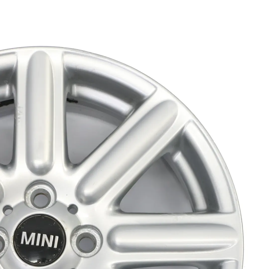 Alloy Rim 16" 6,5J ET:48 Rib Spoke 115 to Mini R55 R56 Silver Wheel with Part number 6791941 Mini R55 R56 Silver Wheel Alloy Rim 16" 6,5J ET:48 Rib Spoke 115 - SKU 6791941-1 - Part number 6791941
