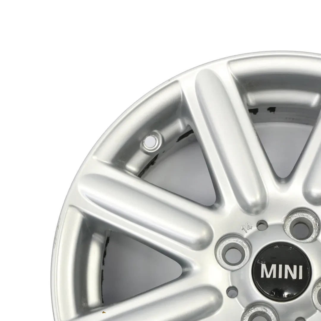Alloy Rim 16" 6,5J ET:48 Rib Spoke 115 to Mini R55 R56 Silver Wheel with Part number 6791941 Mini R55 R56 Silver Wheel Alloy Rim 16" 6,5J ET:48 Rib Spoke 115 - SKU 6791941-2 - Part number 6791941